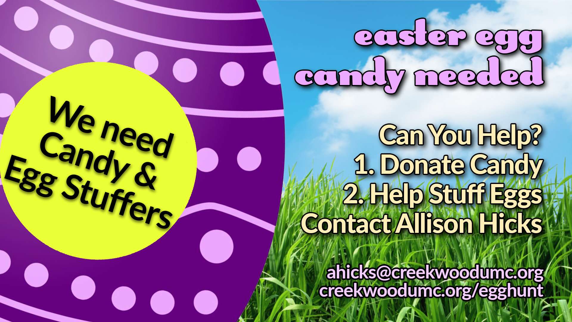 CreekwoodUMC - Candy Donations