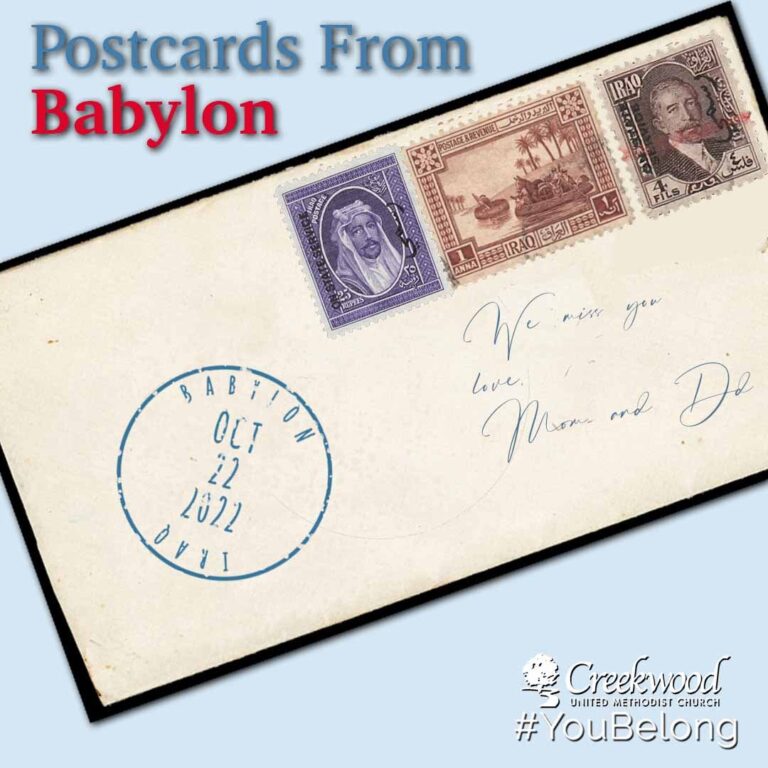Postcard with stamps from Iraq