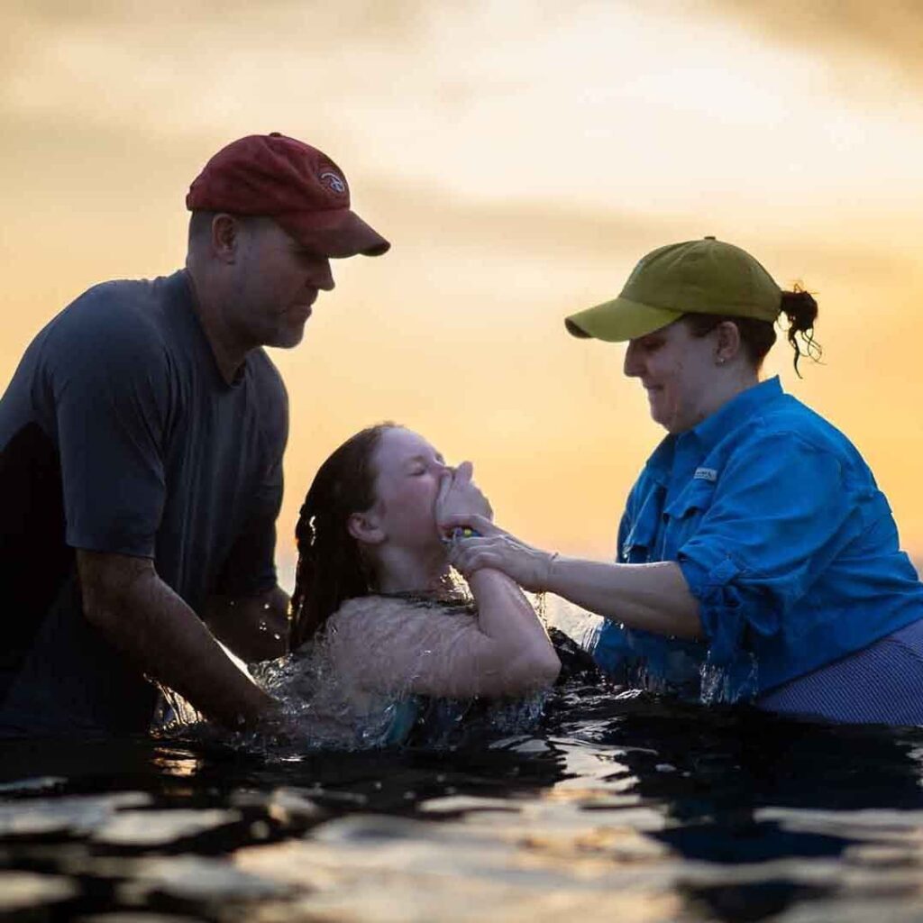 baptism at a lake
