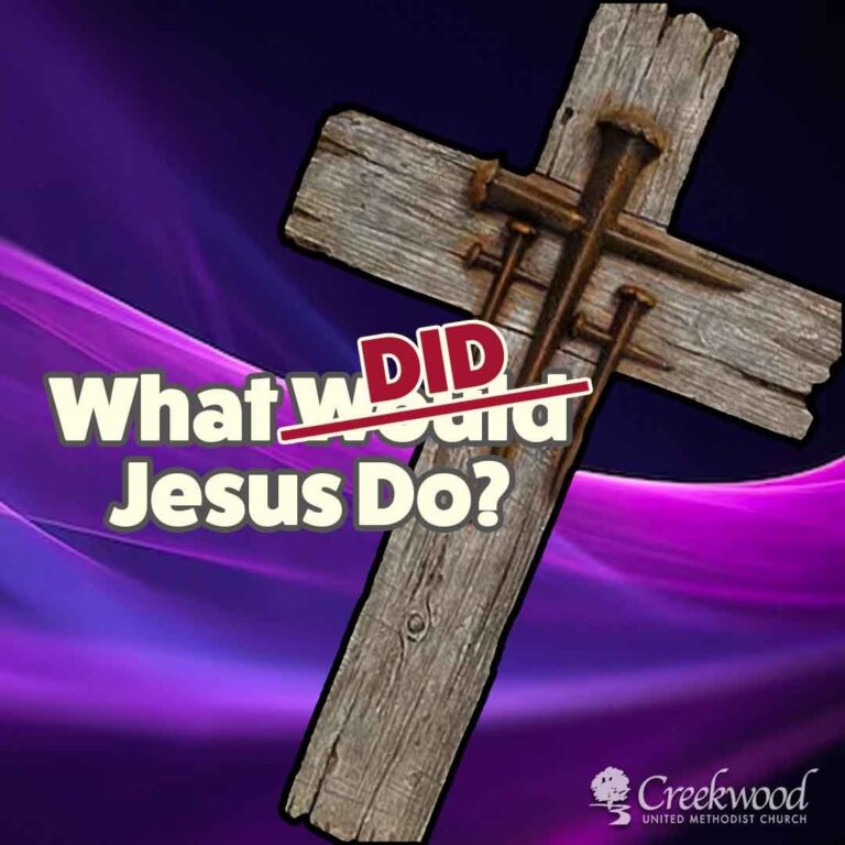 What Did Jesus Do - Cross with nails and text